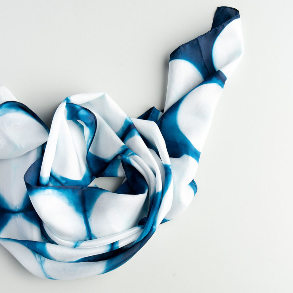 Image of Shibori Dyed Silk Scarf