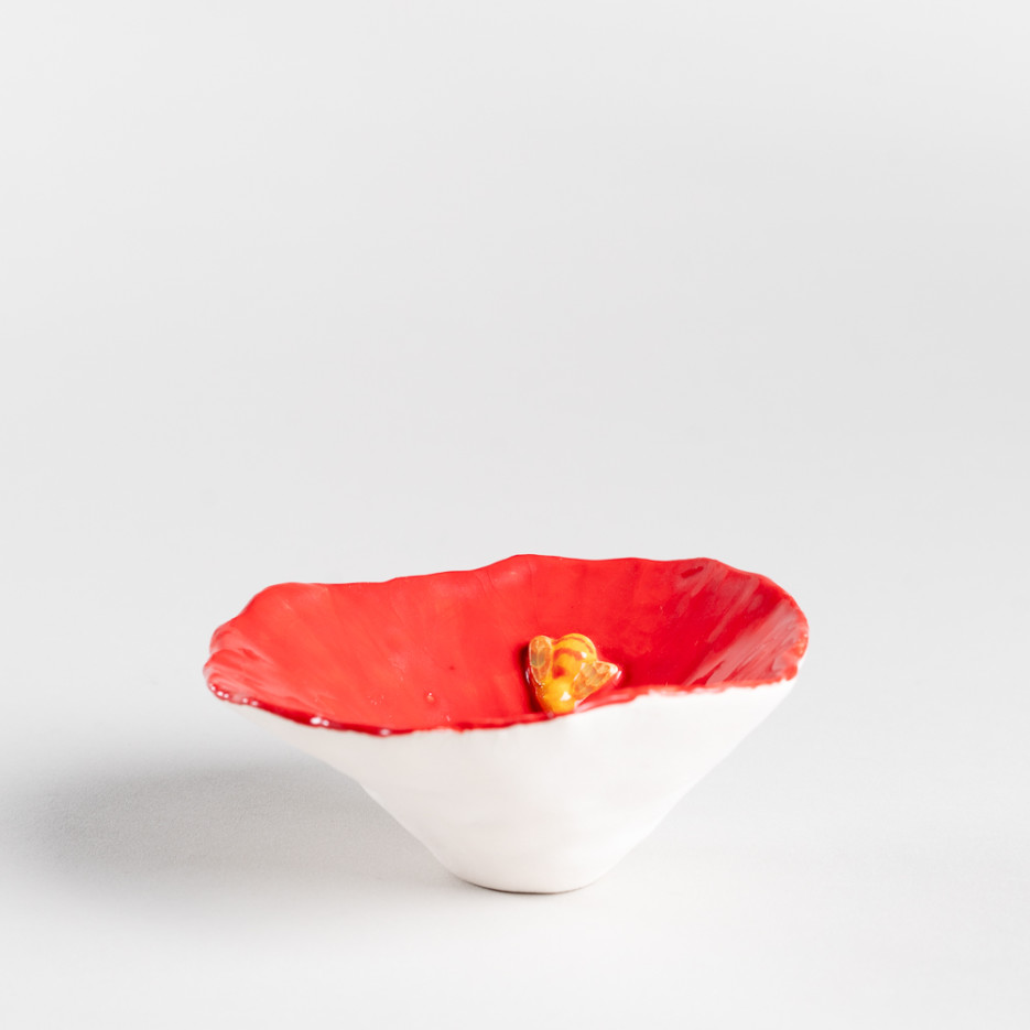 Image of Bee & Red Poppy Bowl