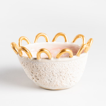 Image for Anemone Bowl with Gold Loops | Regular