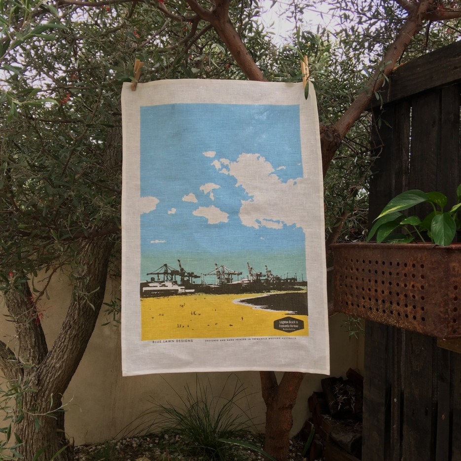 Image of Linen Tea Towel | Leighton Beach to Fremantle Harbour