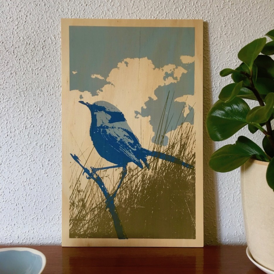 Image of Plywood Panel | Splendid Blue Fairy Wren
