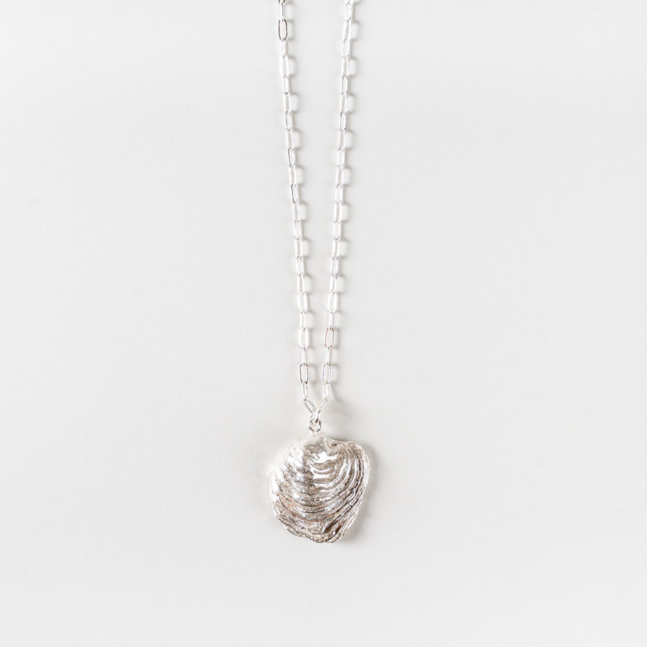 Image of Shell Necklace with White Fresh Water Pearl