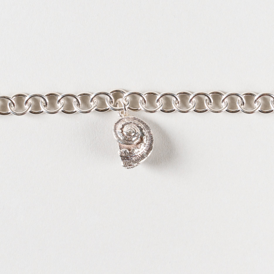 Image of Silver Bracelet with Single Shell Charm