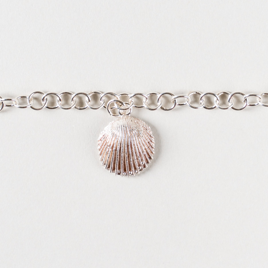 Image of Silver Bracelet with Single Shell Charm