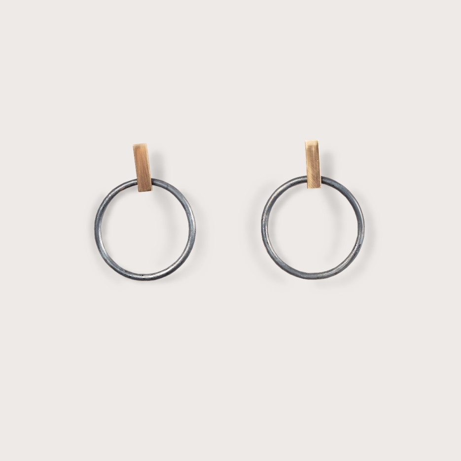 Image of Olympiad Hoops Medium | 9ct Gold & Sterling Silver