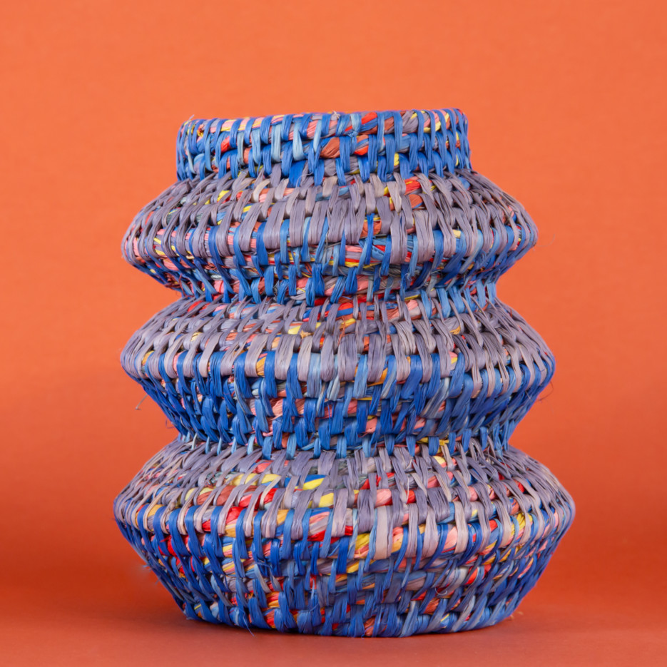 Image of Hand Dyed Woven Vessel - Blue