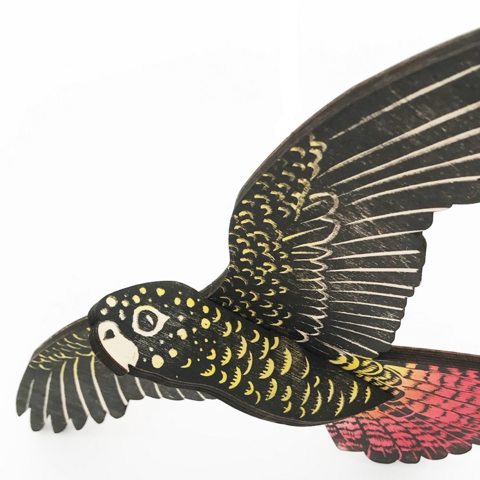 Image of Bird Mobile | Red Tailed Black Cockatoo Female