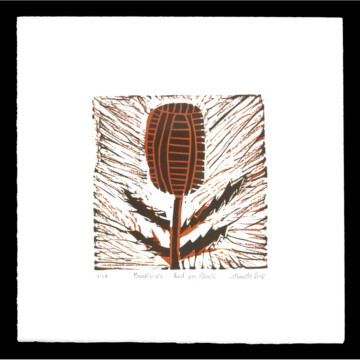 Image for Banksias, red over burnt umber (unframed)