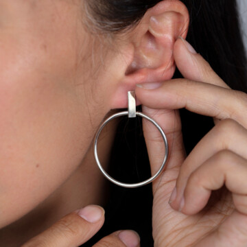 Image for Olympiad Hoops Large | Sterling Silver