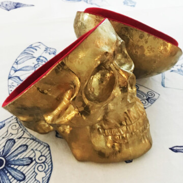 Image for Gold Skull with Cherry Blossoms