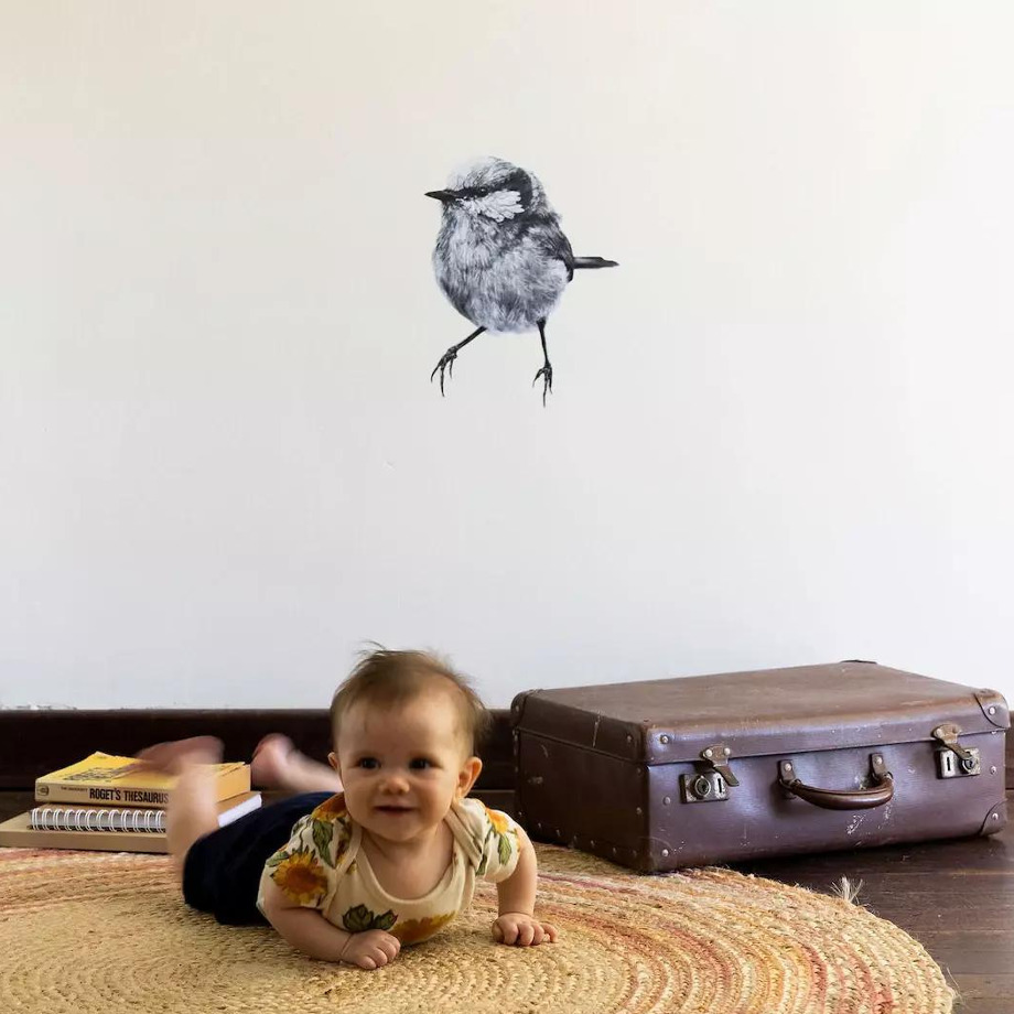 Image of Hand Drawn Wall Decal | Blue Wren