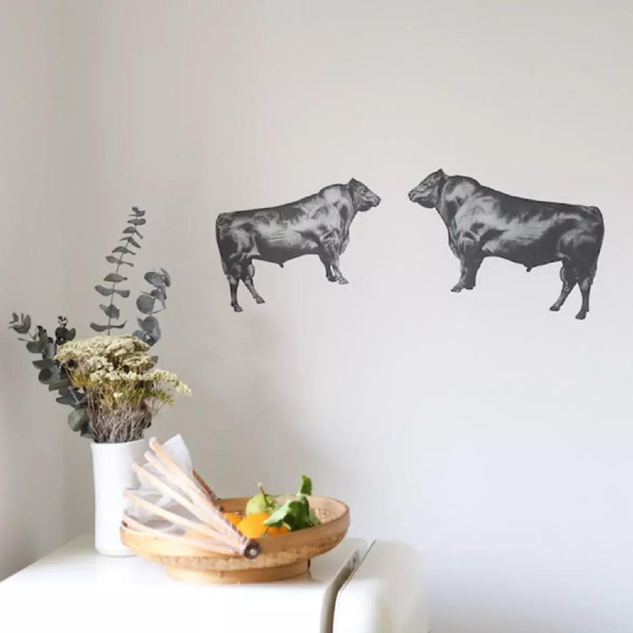 Image of Hand Drawn Wall Decal | Bull (facing left)