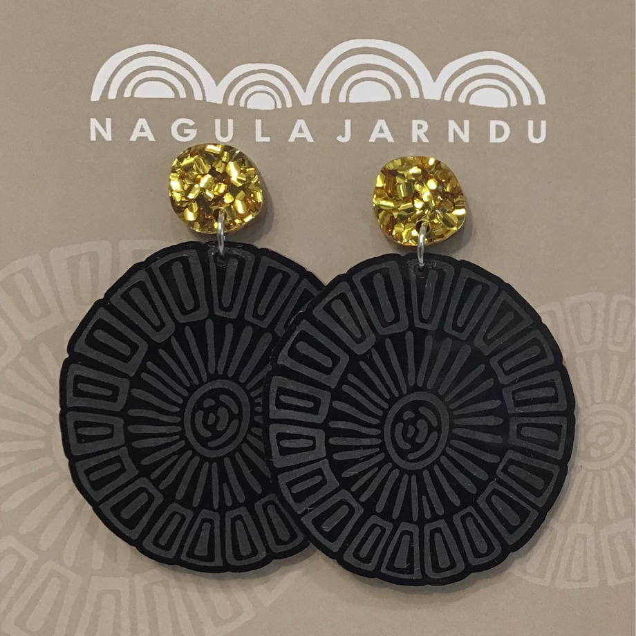 Image of Kija Country Earrings | black & sparkle
