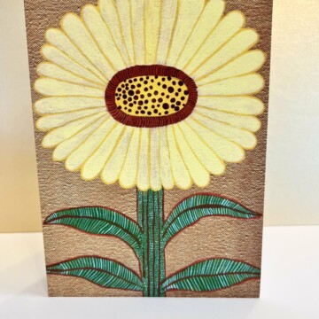 Image for Card | Daisy with Gold Background
