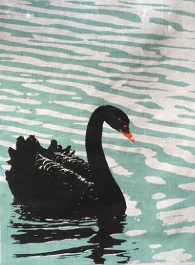 Image of Linen Tea Towel | Black Swan